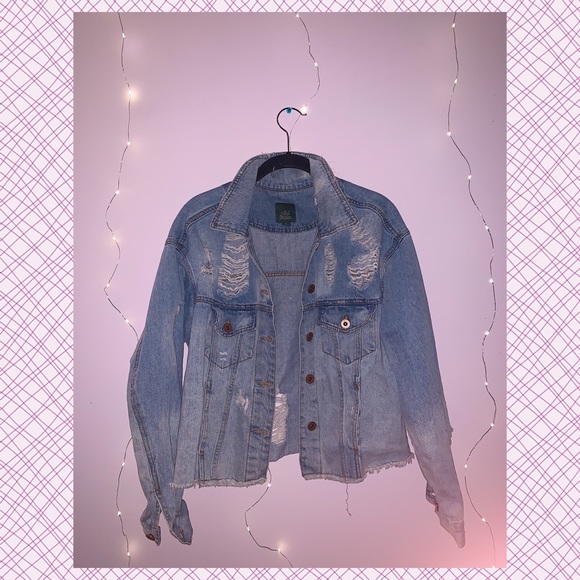 Wild Fable Distressed Jean Jacket - Picture 1 of 2